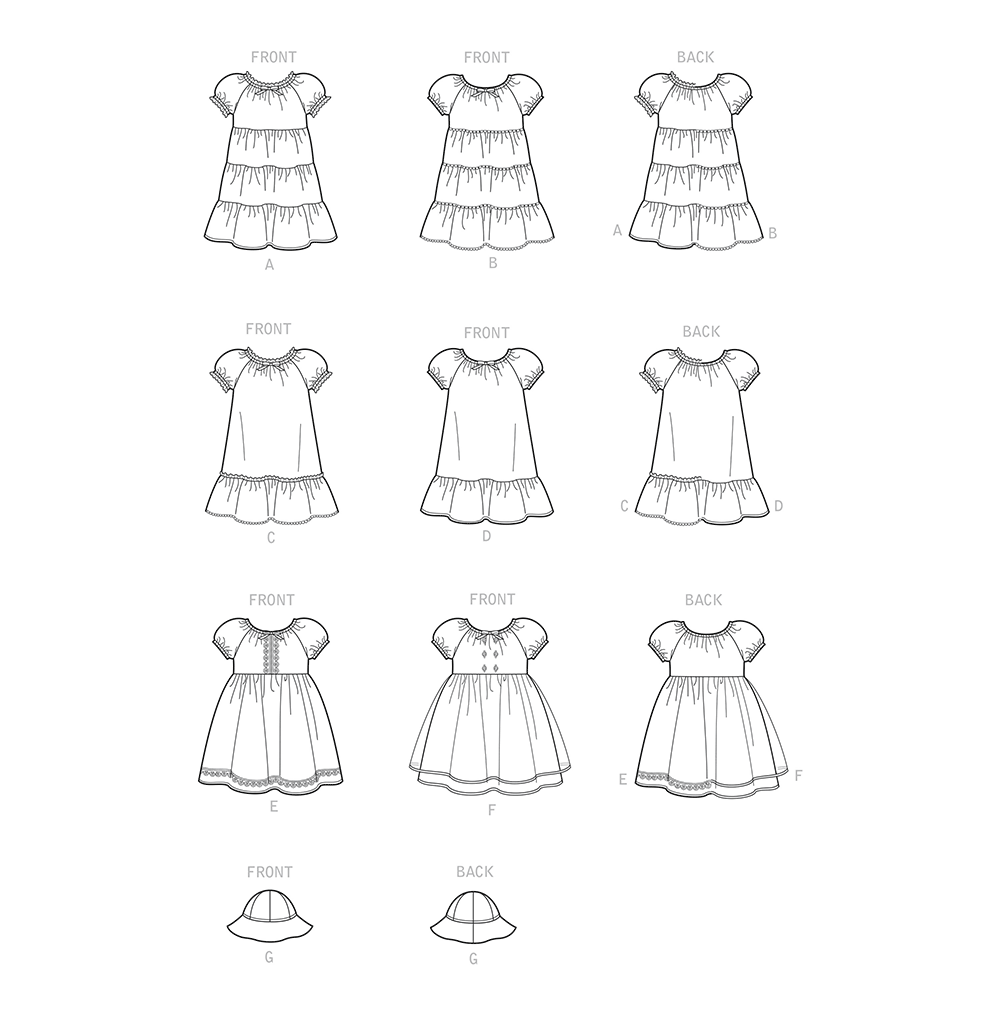 Simplicity S9126 pattern envelope showing toddler dresses and hat