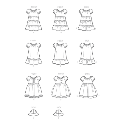 Simplicity S9126 pattern envelope showing toddler dresses and hat