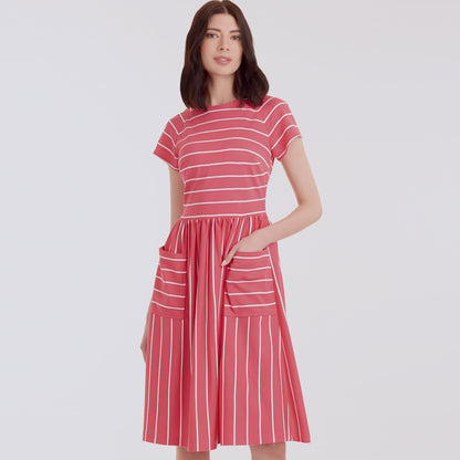 Simplicity S9136 pattern envelope showing dresses with raglan sleeves