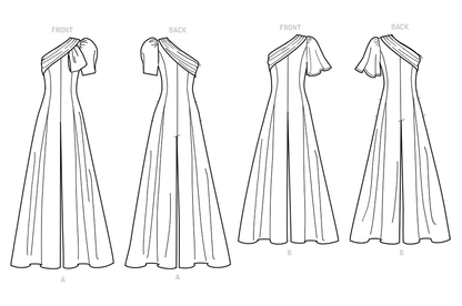 Simplicity S9142 pattern envelope showing one shoulder jumpsuits