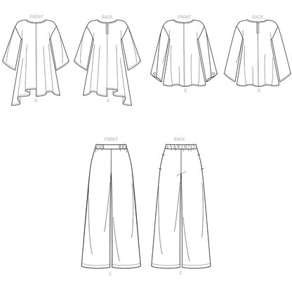 Simplicity S9149 pattern envelope showing top and pull-on trousers