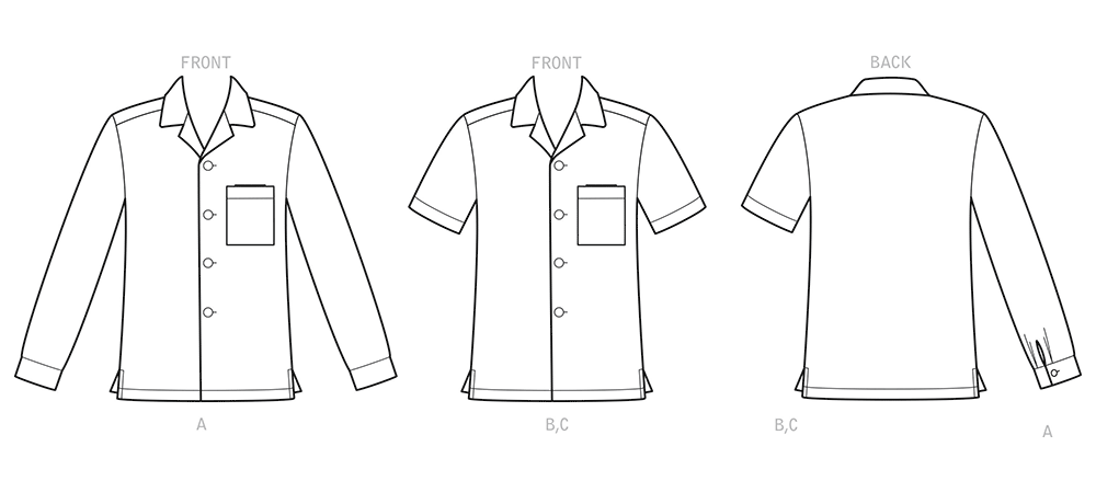 Simplicity S9157 pattern envelope showing men's shirts
