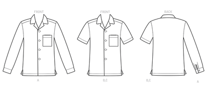 Simplicity S9157 pattern envelope showing men's shirts