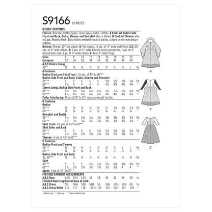 Simplicity S9166 pattern envelope showing witch costumes