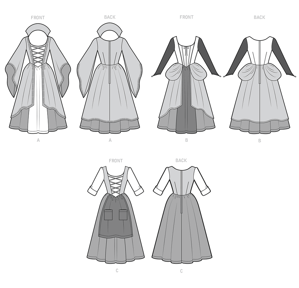 Simplicity S9166 pattern envelope showing witch costumes
