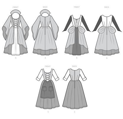 Simplicity S9166 pattern envelope showing witch costumes