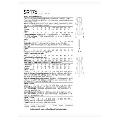 Simplicity S9176 pattern envelope showing fit and flare dresses