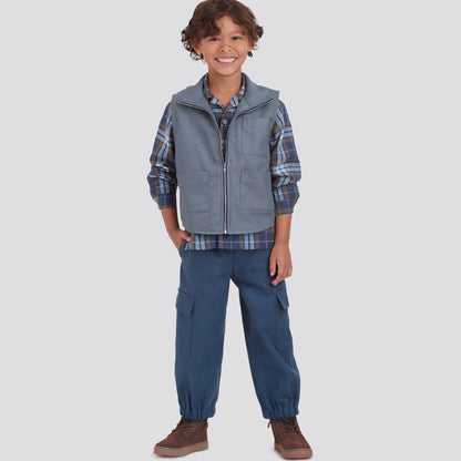 Simplicity S9201 sewing pattern envelope showing shirt, vest and cargo trousers