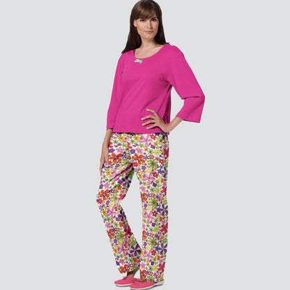 Simplicity S9219 sewing pattern envelope showing women's pyjamas and nightdress