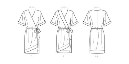 Simplicity S9224 sewing pattern envelope showing asymmetric dress
