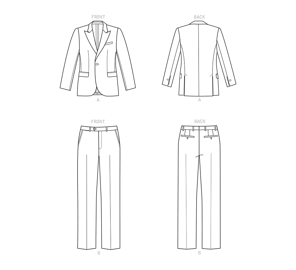 Simplicity S9241 sewing pattern envelope showing men's suit jacket and trousers