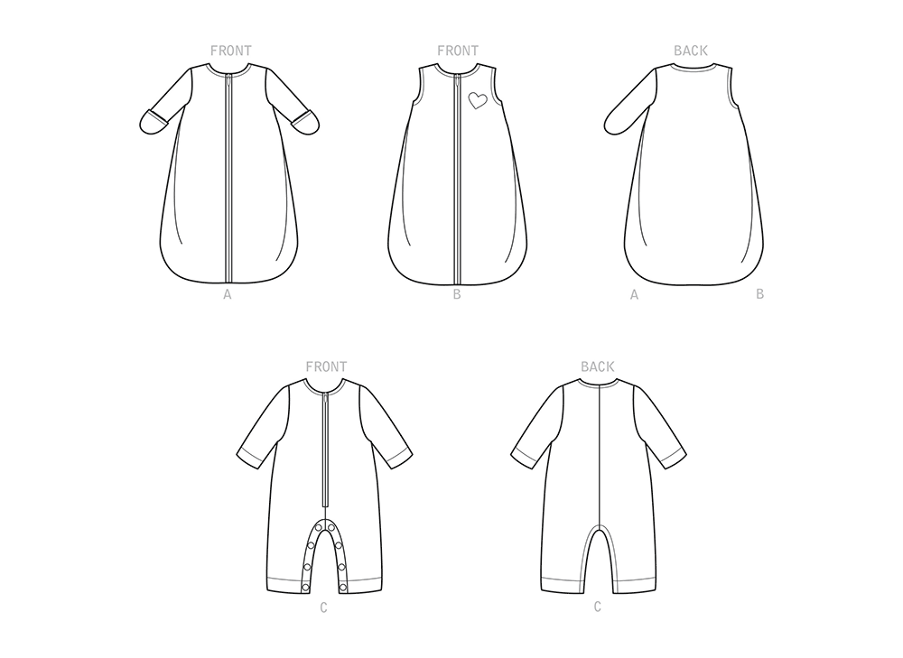 Simplicity S9242 sewing pattern envelope showing baby buntings and jumpsuit