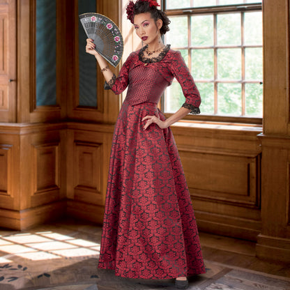 Simplicity S9247 sewing pattern envelope showing Victorian bolero, corset and skirt costume