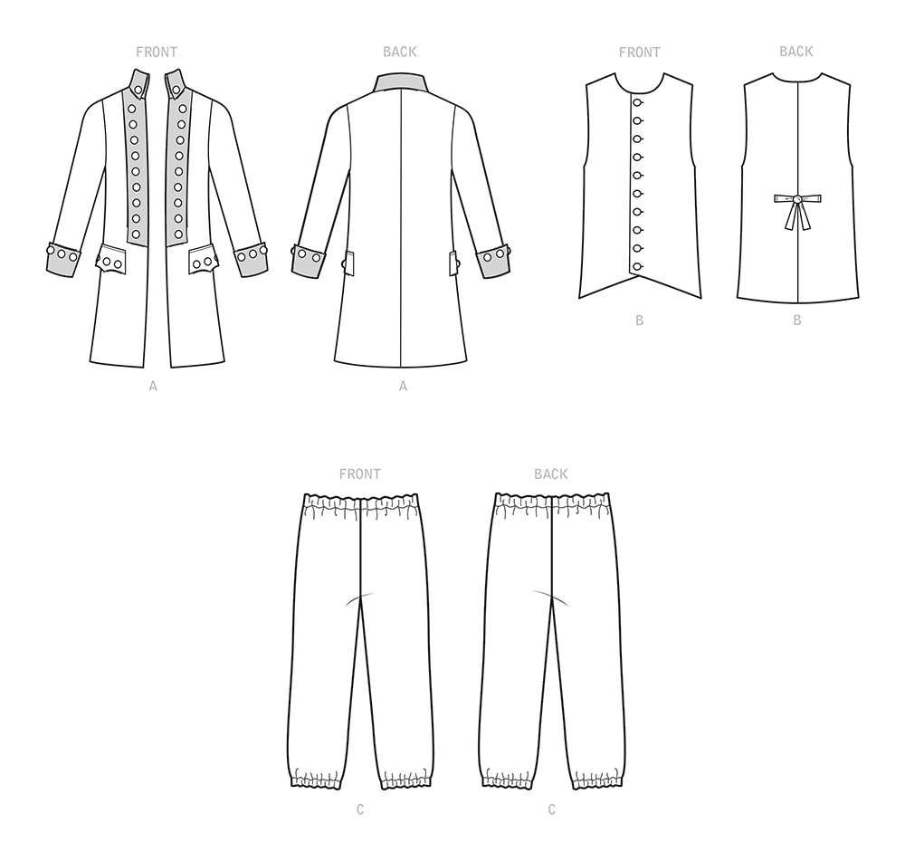 Simplicity S9252 sewing pattern envelope showing continental uniform costume