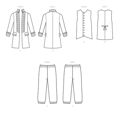 Simplicity S9252 sewing pattern envelope showing continental uniform costume