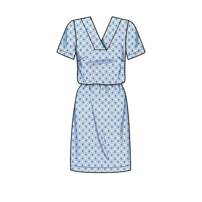 Simplicity sewing pattern S9262 envelope showing a v-neck shift dress