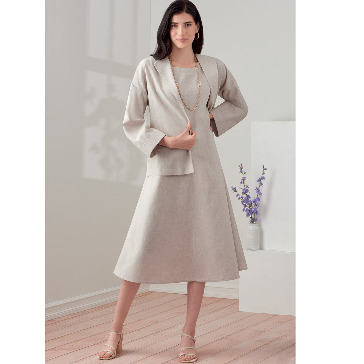 Simplicity sewing pattern S9263 envelope showing a dress, top and jacket