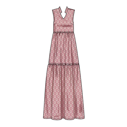 Simplicity sewing pattern S9265 envelope showing a tiered dress