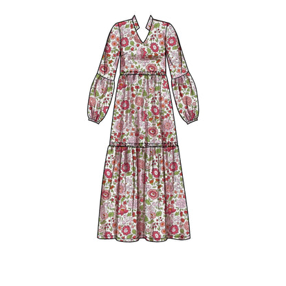 Simplicity sewing pattern S9265 envelope showing a tiered dress