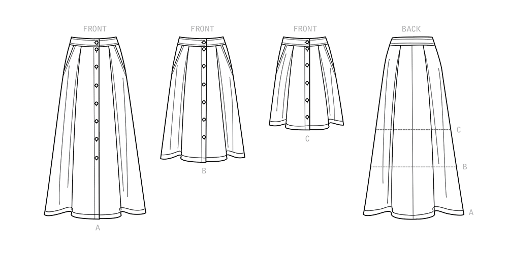 Simplicity sewing pattern S9267 envelope showing a skirt or trousers