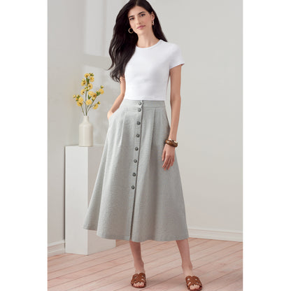 Simplicity sewing pattern S9267 envelope showing a skirt or trousers