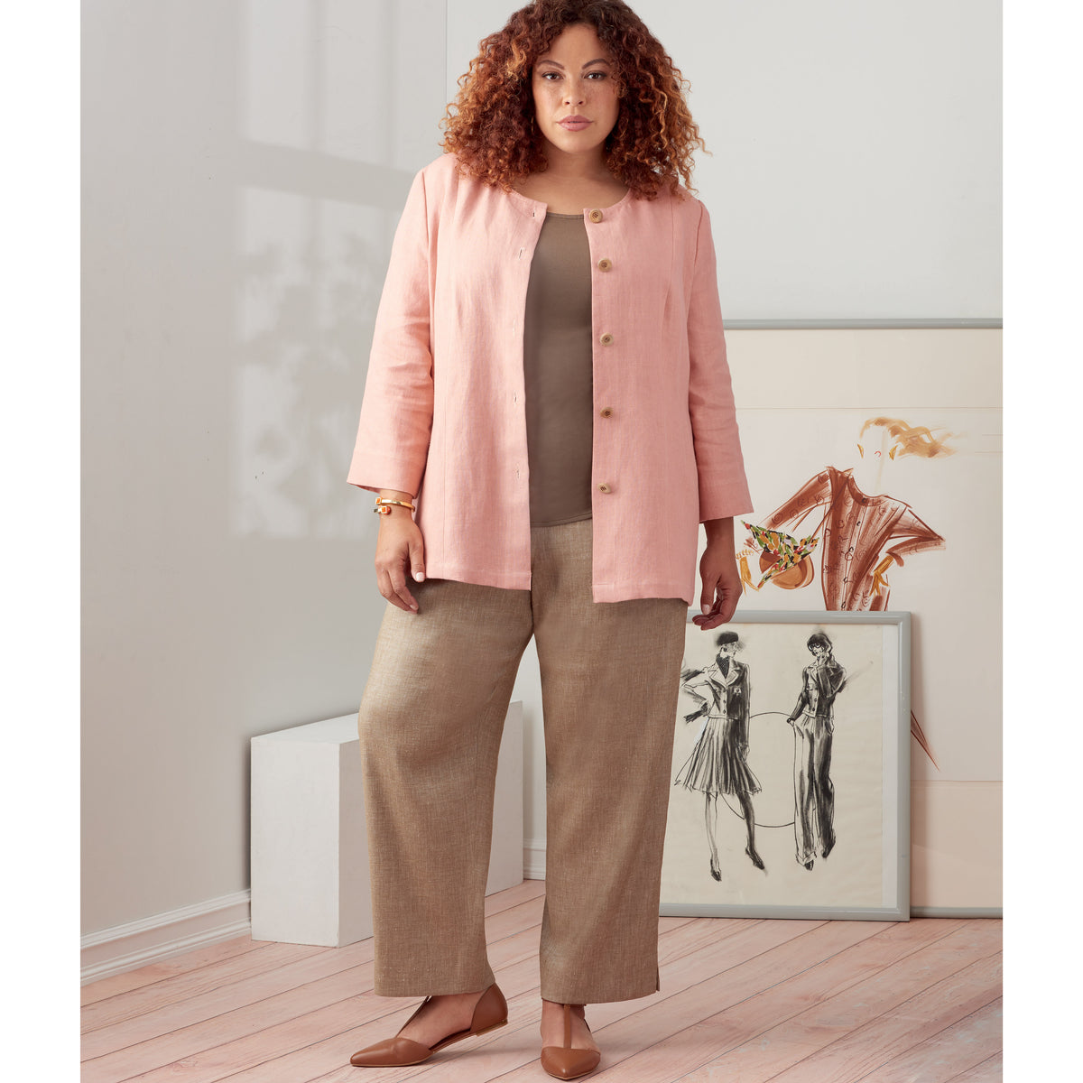 Simplicity sewing pattern S9269 envelope showing tops and cropped trousers