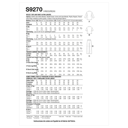 Simplicity sewing pattern S9270 envelope showing a shirt with trousers or shorts