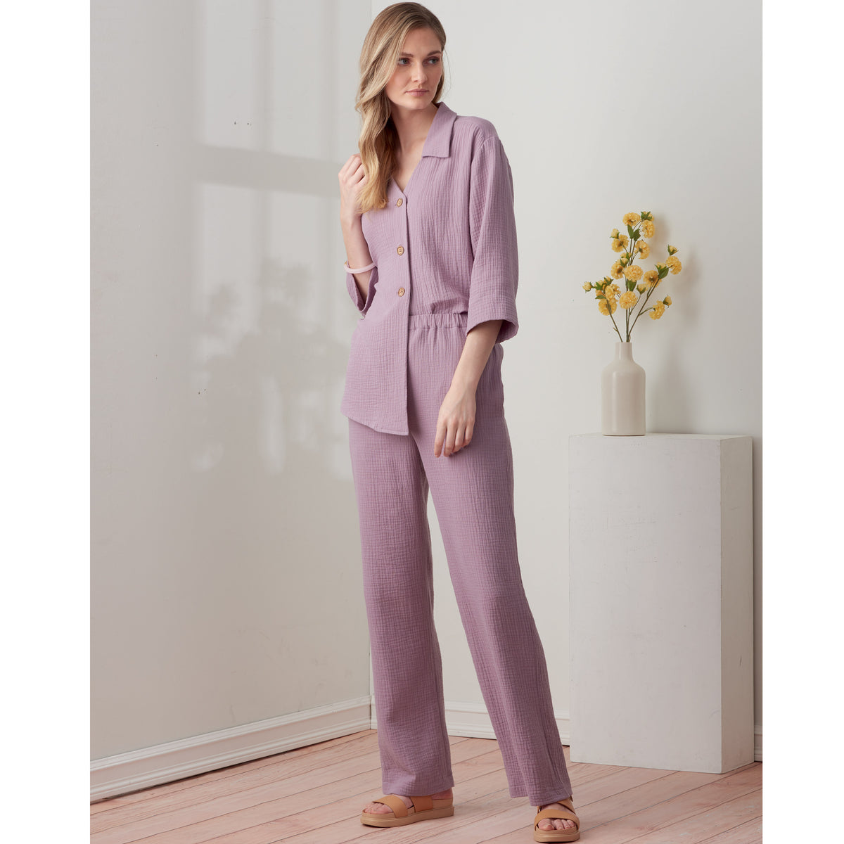 Simplicity sewing pattern S9270 envelope showing a shirt with trousers or shorts