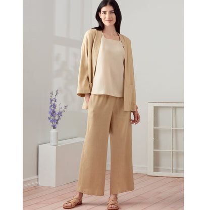 Simplicity sewing pattern S9271 envelope showing a jacket, tank top and trousers