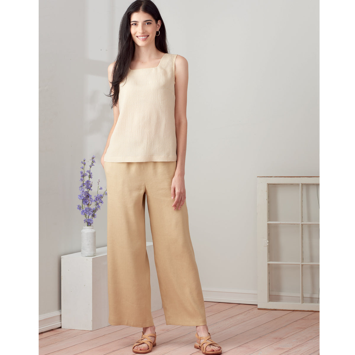 Simplicity sewing pattern S9271 envelope showing a jacket, tank top and trousers