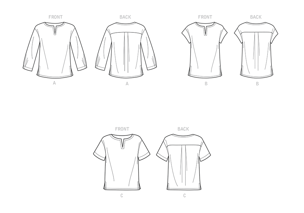 Simplicity sewing pattern S9274 envelope showing drop shoulder tops