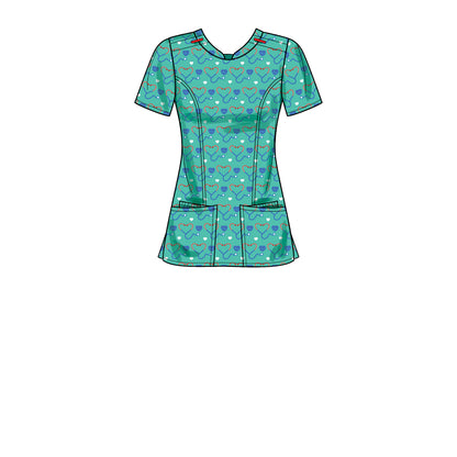 Simplicity sewing pattern S9276 envelope showing scrubs