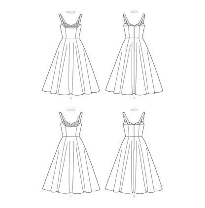 Simplicity sewing pattern S9284 envelope showing a boned bodice dress
