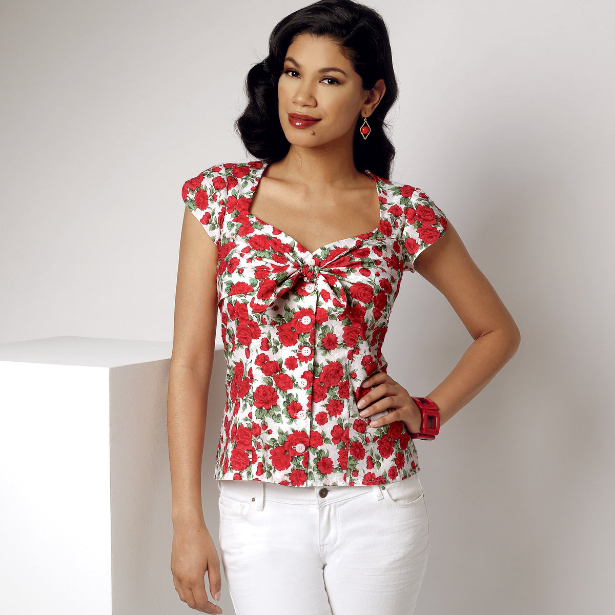 Simplicity sewing pattern S9287 envelope showing a button-down blouse