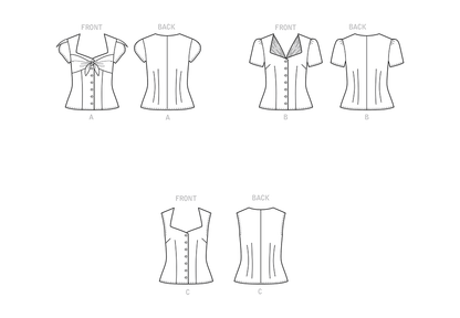 Simplicity sewing pattern S9287 envelope showing a button-down blouse