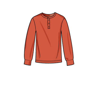 Simplicity S9315 sewing pattern envelope showing men's & boys' casual wear designs