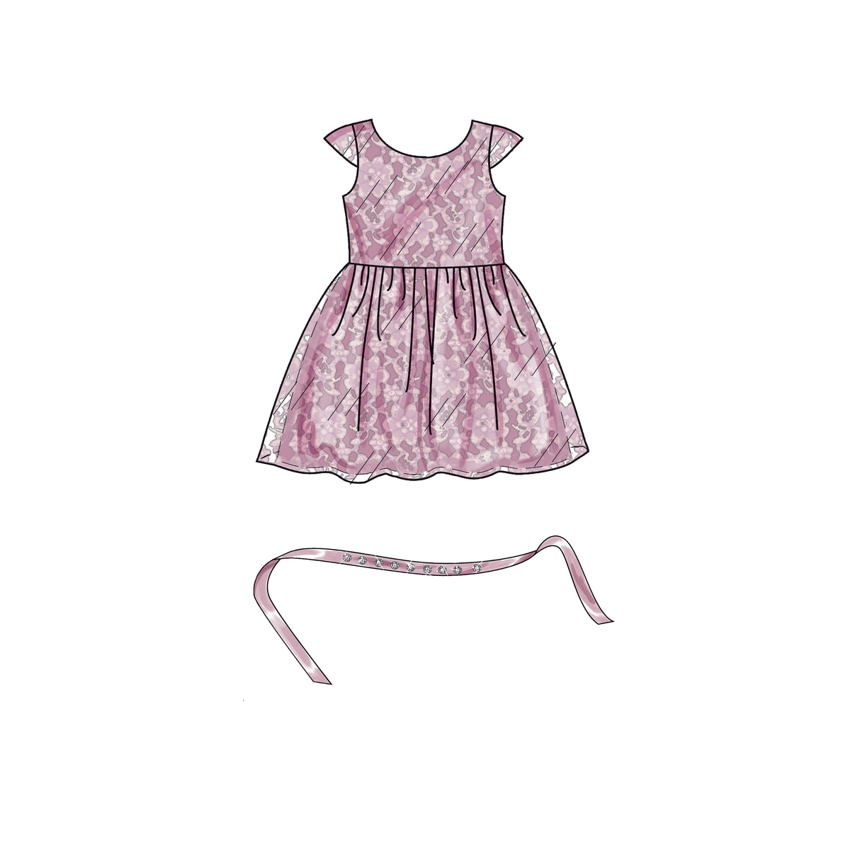 Simplicity S9320 sewing pattern envelope showing child's dress designs