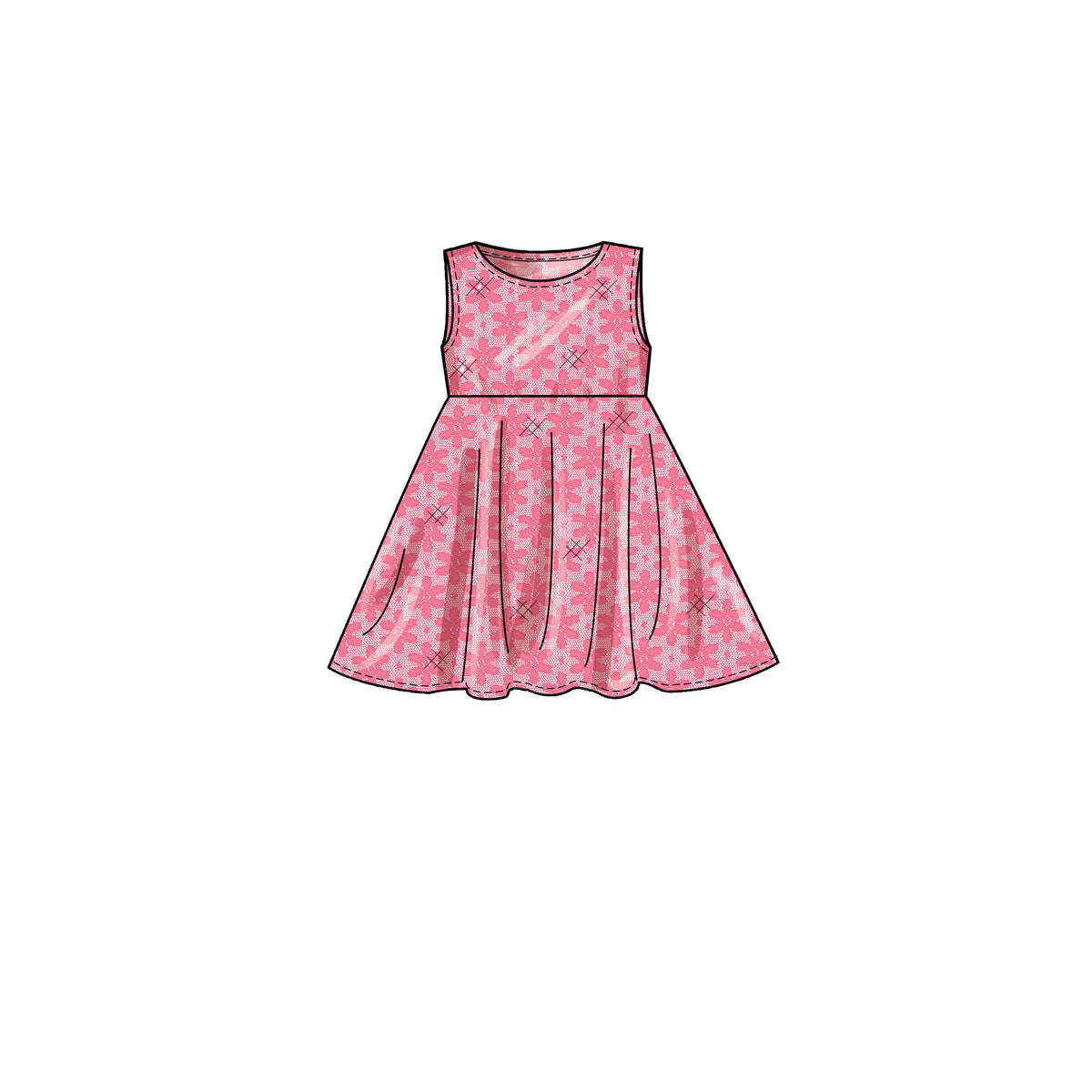 Simplicity S9322 sewing pattern envelope showing girls' dress designs