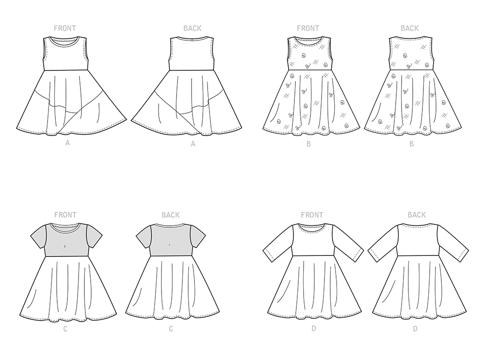 Simplicity S9322 sewing pattern envelope showing girls' dress designs