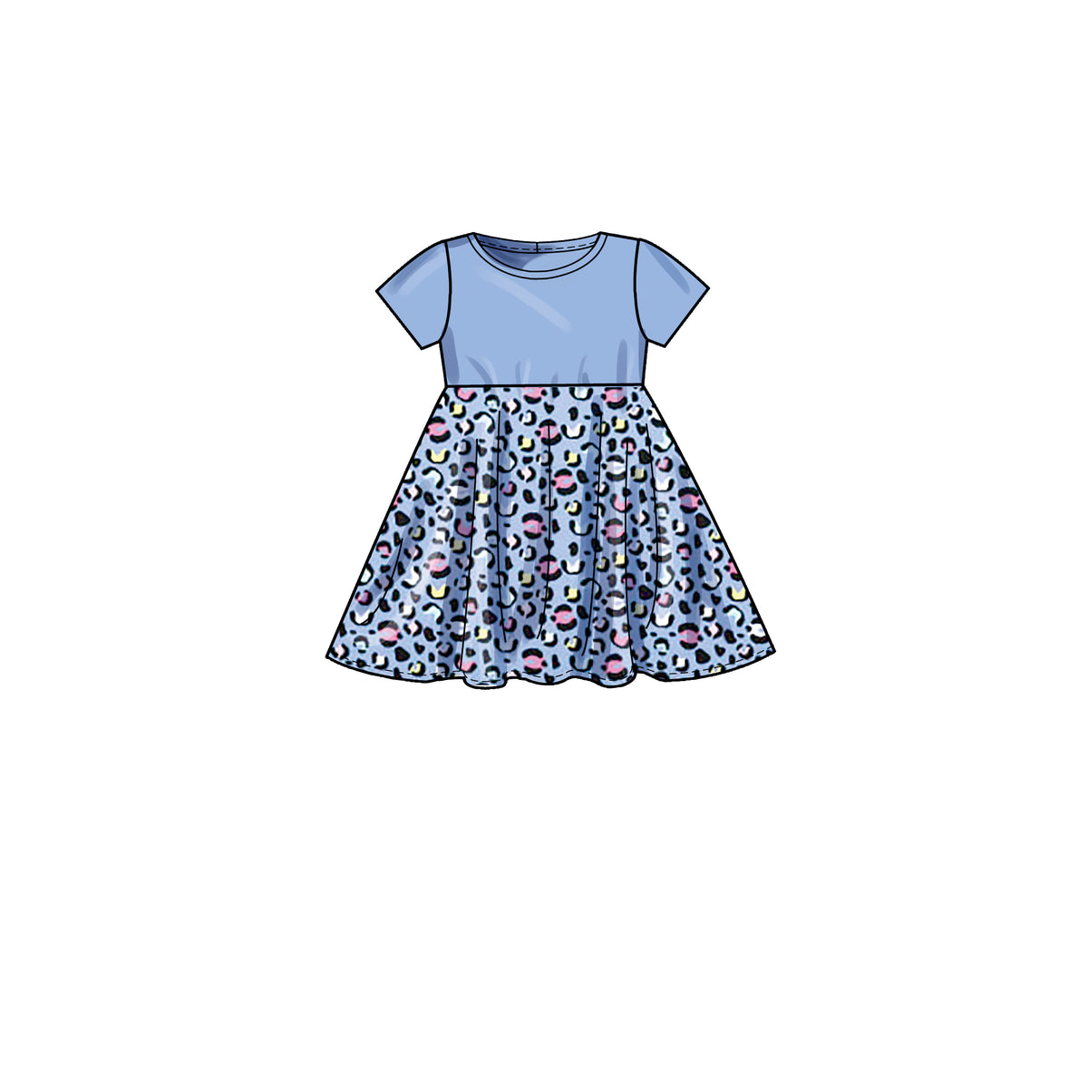 Simplicity S9322 sewing pattern envelope showing girls' dress designs