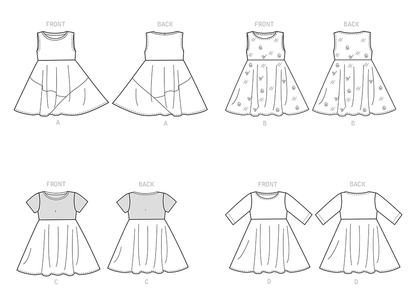 Simplicity S9322 sewing pattern envelope showing girls' dress designs
