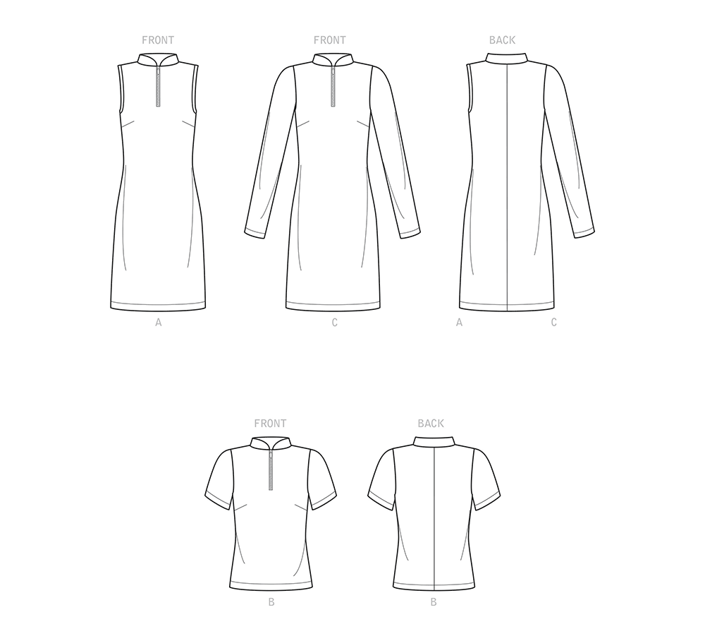 Simplicity S9328 sewing pattern envelope showing misses' knit dress & top designs
