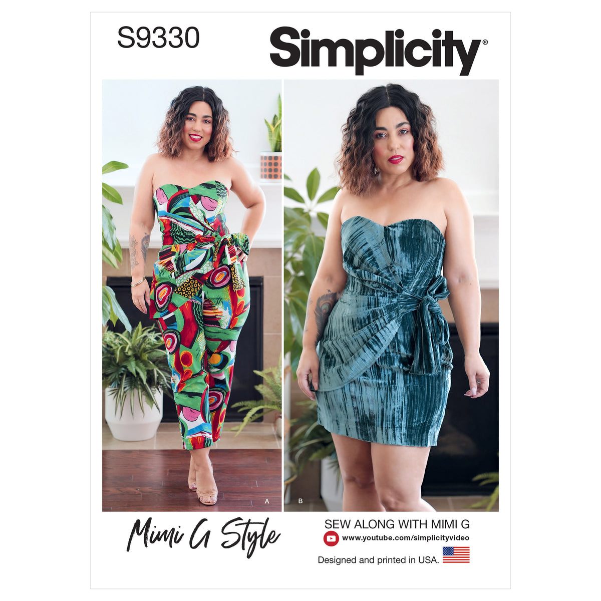 Simplicity S9330 sewing pattern envelope showing misses' casual wear designs