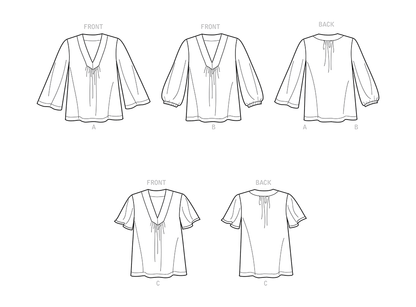 Simplicity S9333 sewing pattern envelope showing misses' top designs