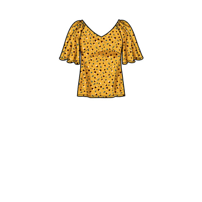 Simplicity S9334 sewing pattern envelope showing women's V-neck tops