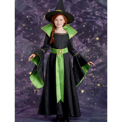 Simplicity S9348 sewing pattern envelope showing four children dressed in witch costumes and hats