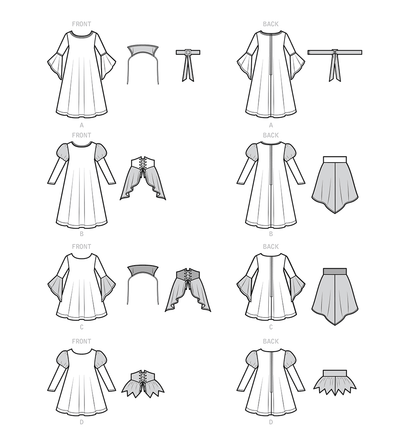 Simplicity S9348 sewing pattern envelope showing four children dressed in witch costumes and hats