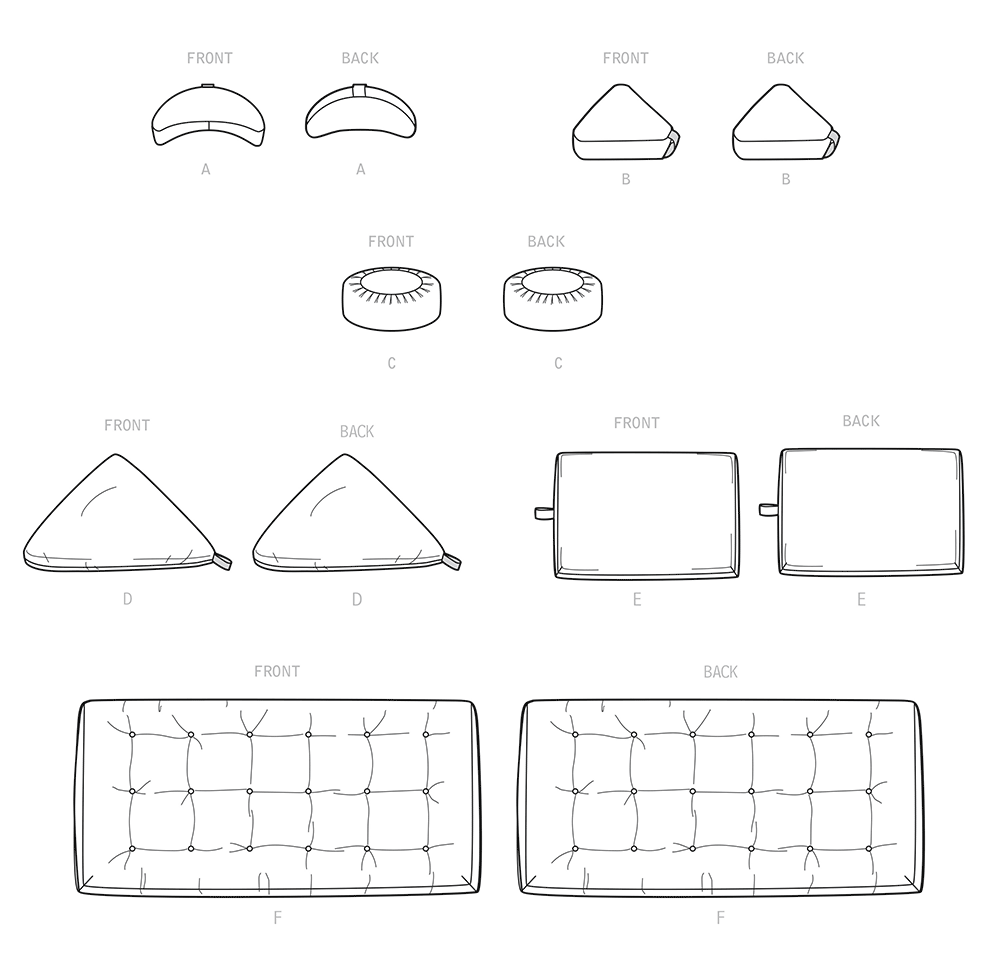 Simplicity S9364 sewing pattern envelope showing floor cushions for a meditation space