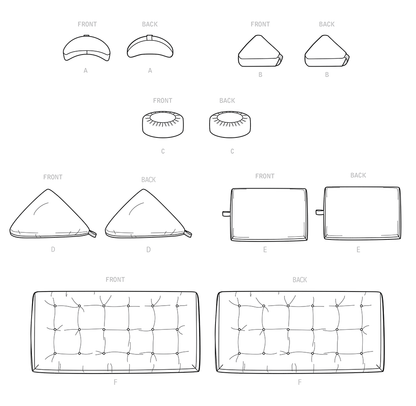 Simplicity S9364 sewing pattern envelope showing floor cushions for a meditation space