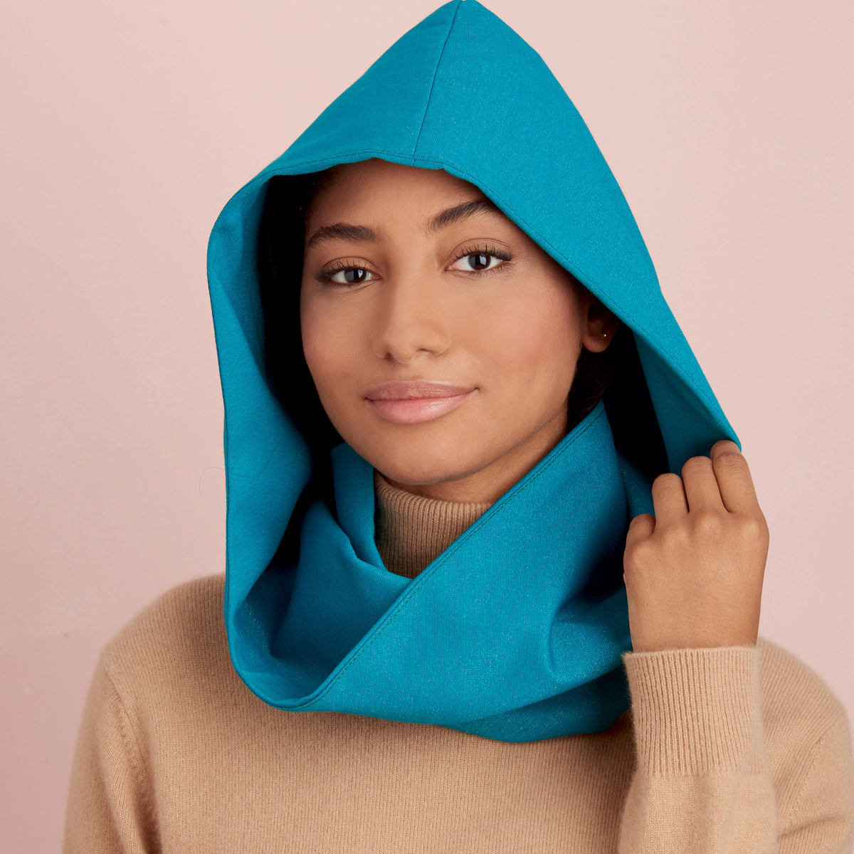Simplicity S9368 sewing pattern envelope showing matching hats, hooded infinity scarf and masks